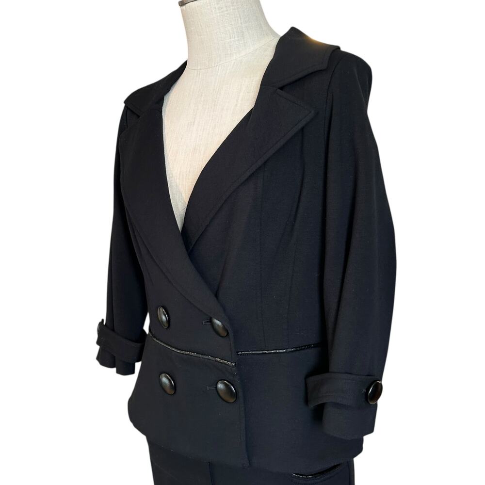 Vintage Cache Black Blazer Womens Sz Large Y2K Power Dressing Parisian Chic - Picture 16 of 16